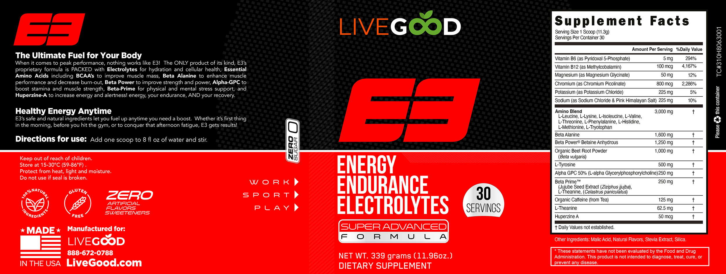 LiveGood美好生活E3能量饮的优势